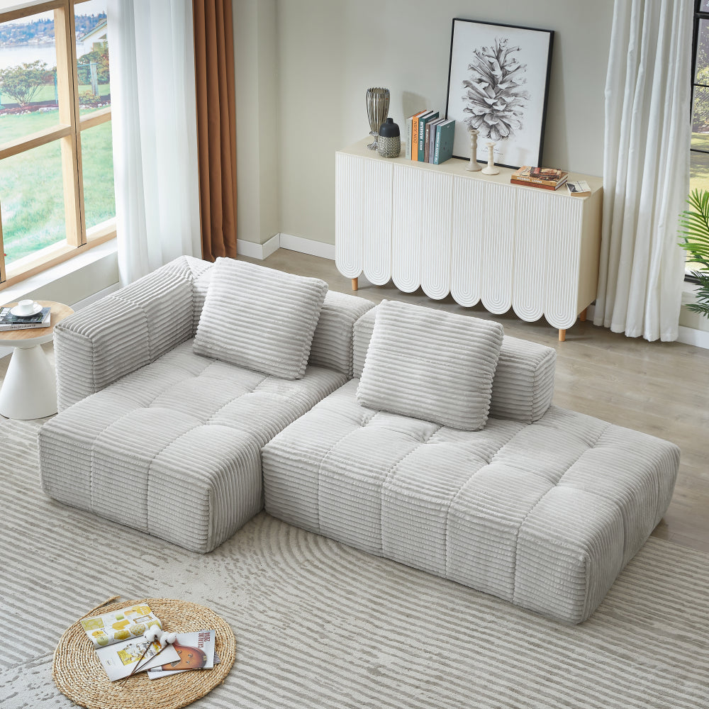 L-Shape Modular Compressed Couch,Cloud Sectional Sofa with Chaise Lounge,No assembly required,Upholstered Oversized Couches for Living Room,Apartment