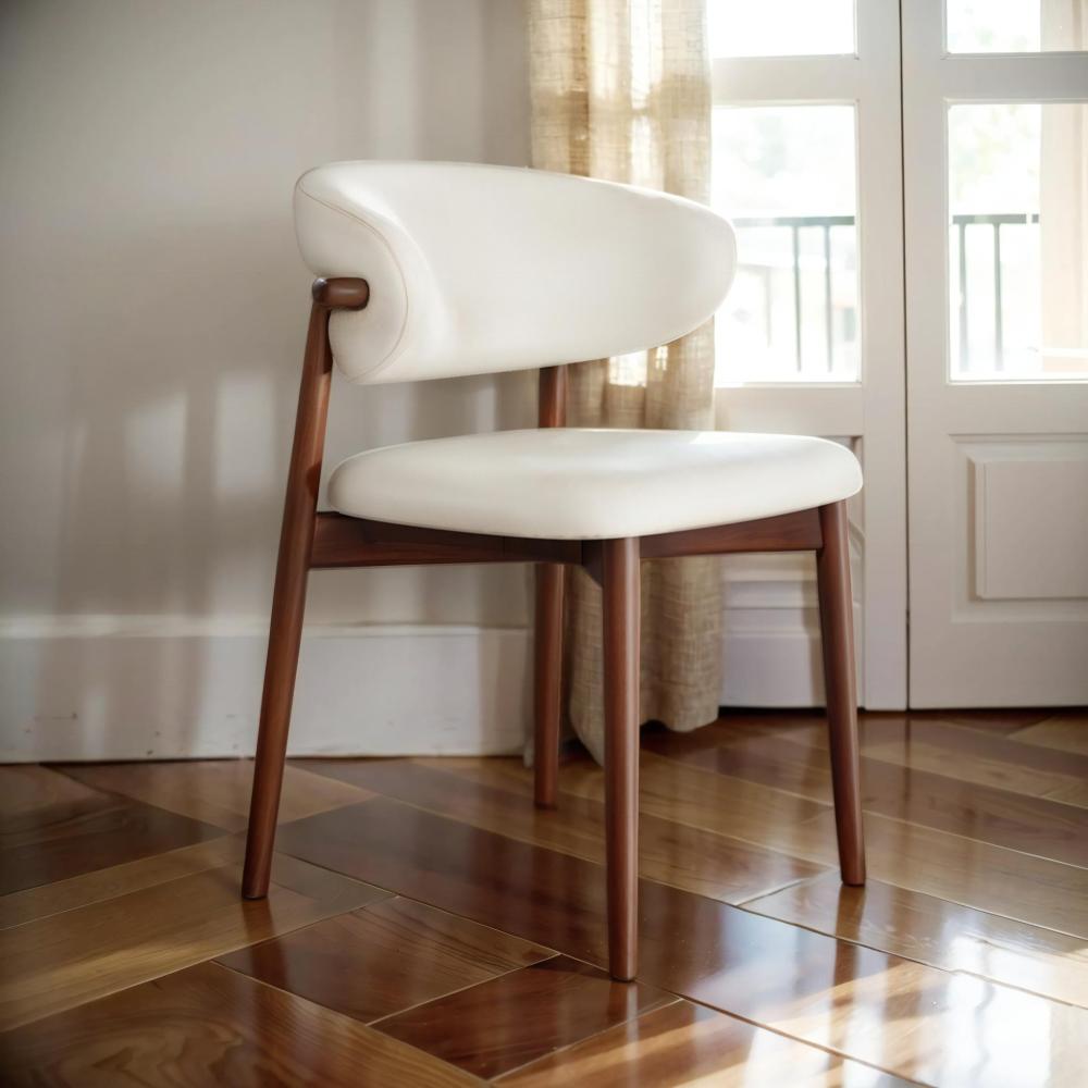 Leather Upholstered Dining Chairs Set Of 2, Armless Side Chair With Backrest - Black & White