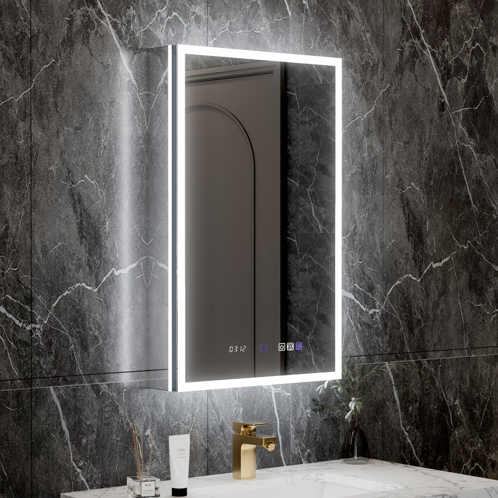 30*32 inch Smart LED Medicine Cabinet with GFCI Outlet & Blum Hinges,Front&Backlit ,Buil Built-in High-Power Outlet ,Stepless Dimming & Anti-Fog,Integrated Design,Multifunctional Bathroom Storage