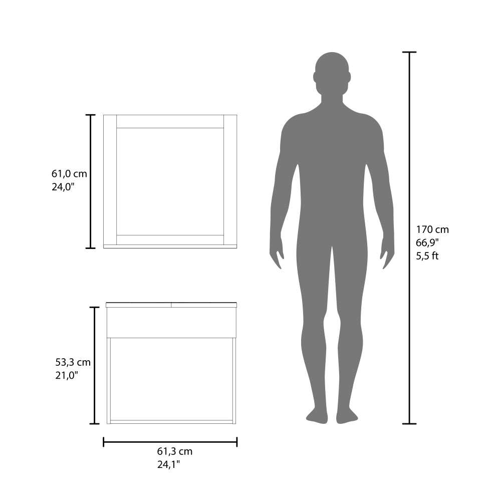 Bathroom Set, Vanity Sink + Mirror, 2 Doors, 1 Shelf, 1 Mirror, White