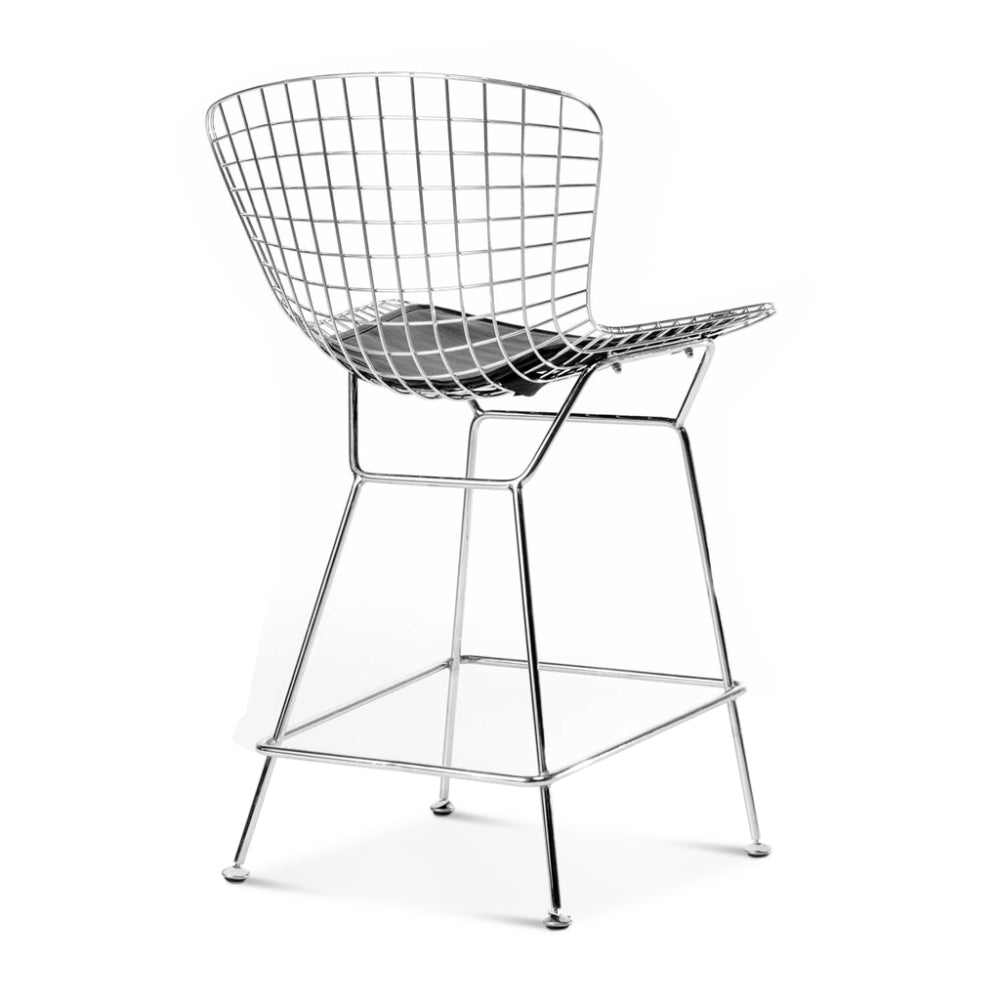 Set of Two Bertoia Bar Stools Black Frame