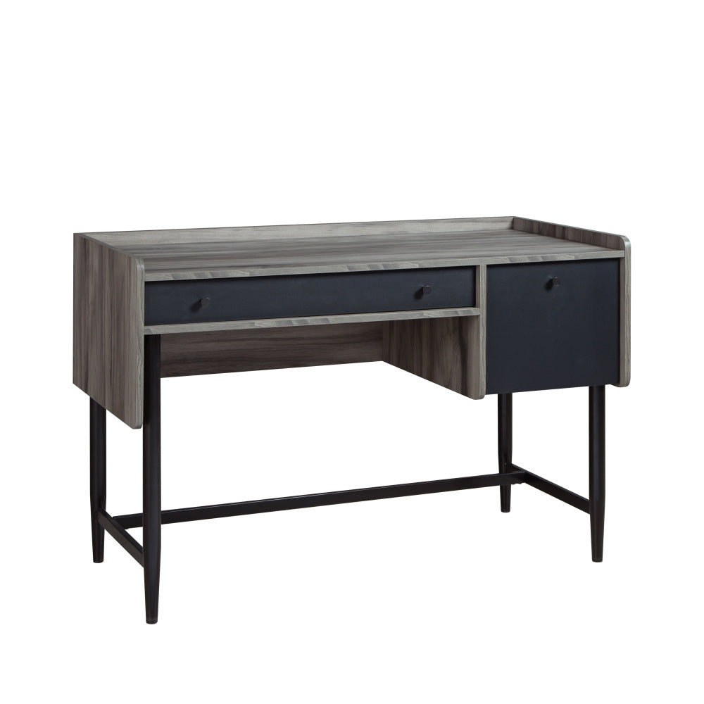 Sauder Harvey Park Modern Home Office Desk with Storage, Jet Acacia Finish
