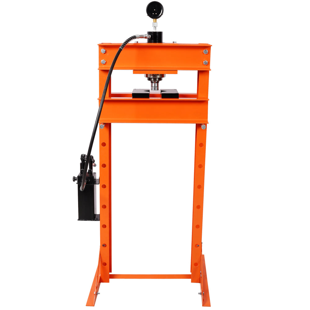 30 Ton Hydraulic Shop Press With Gauge,H-Frame Garage Floor Adjustable Shop Press,Orange