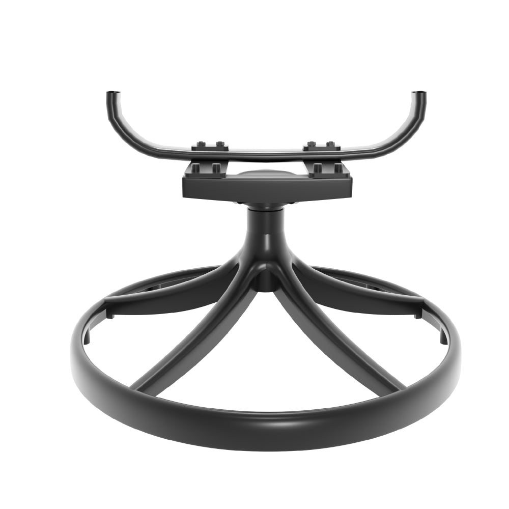 Cast Aluminum Patio Swivel Chair 4PCS With Black Frame and Brown Cushions