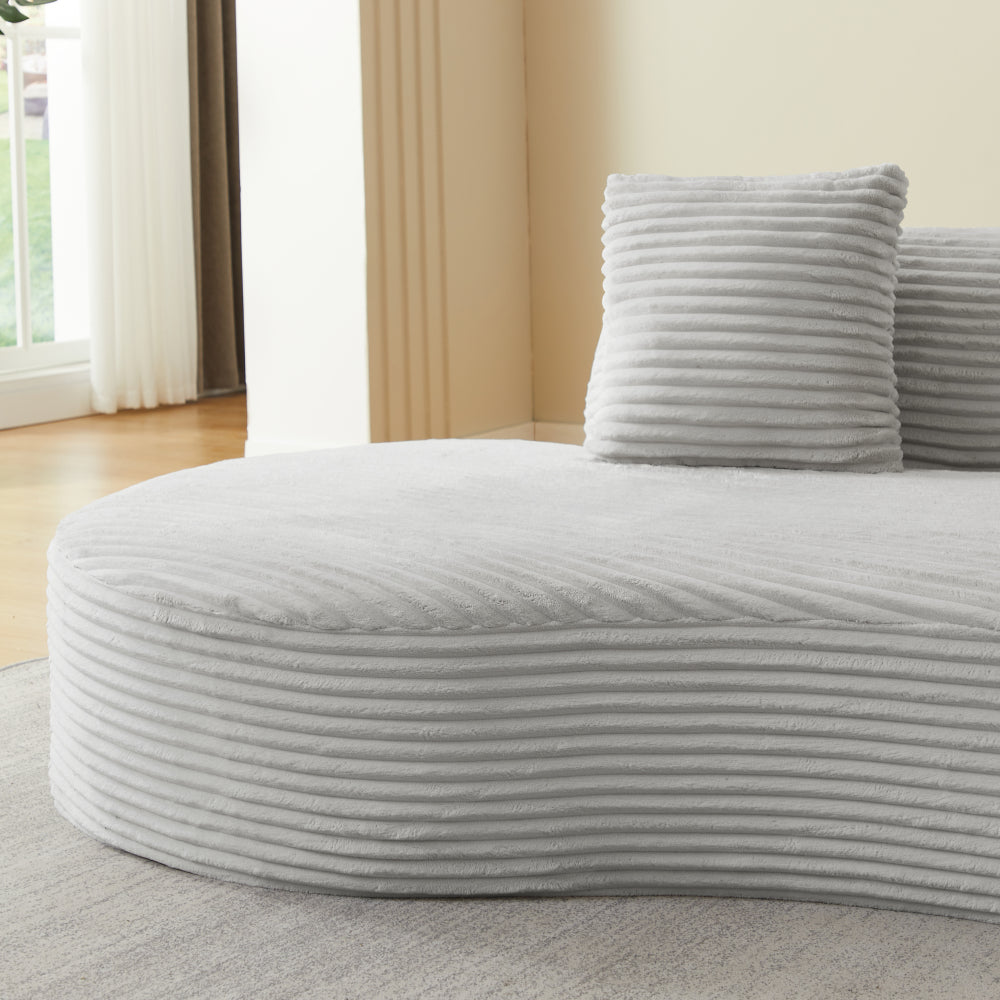 Contemporary Corduroy Compressed Upholstered Curved Sectional Sofa with Scatter Cushions-No assembly required,Upholstered Oversized Couches for Living Room,Apartment