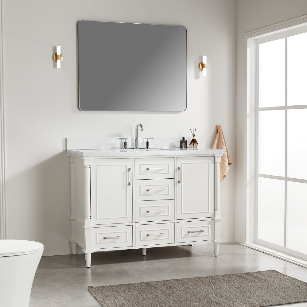Fully Assembled 48'' Freestanding Single Bathroom Vanity with 2 Free Handle Sets