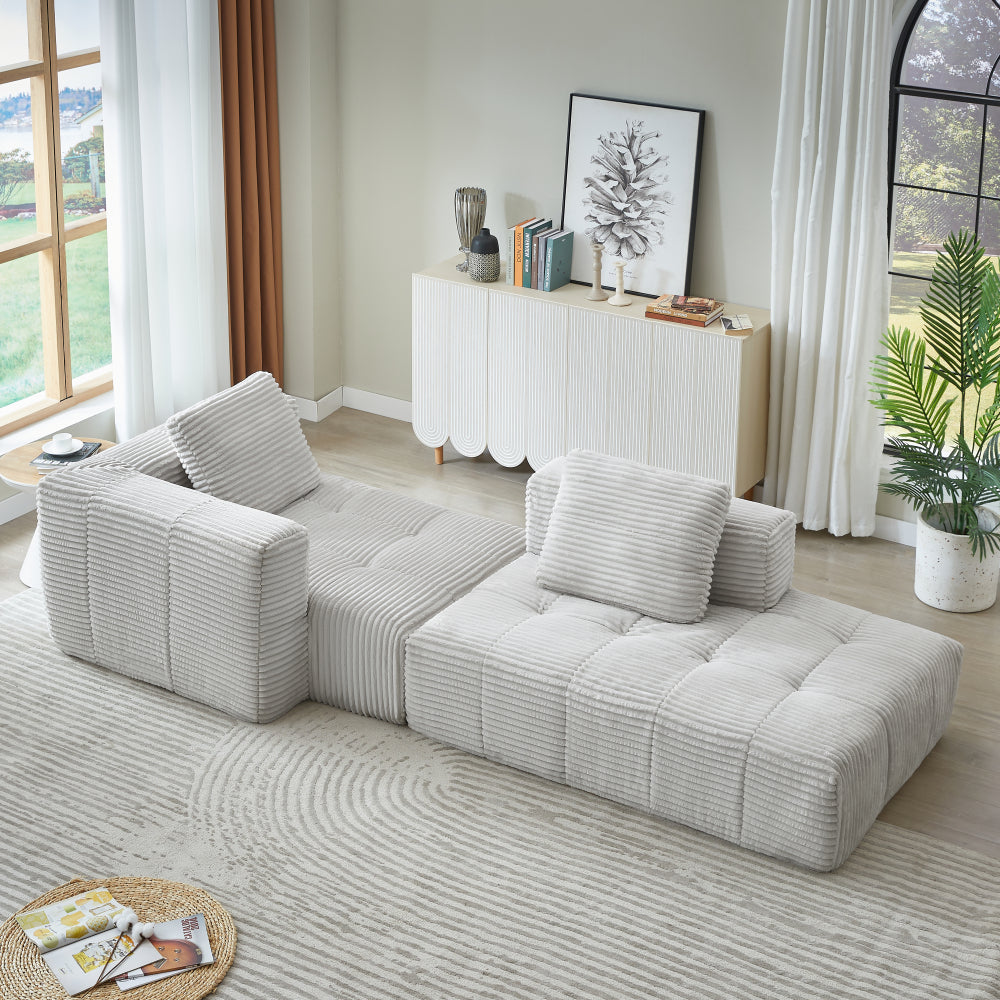 L-Shape Modular Compressed Couch,Cloud Sectional Sofa with Chaise Lounge,No assembly required,Upholstered Oversized Couches for Living Room,Apartment