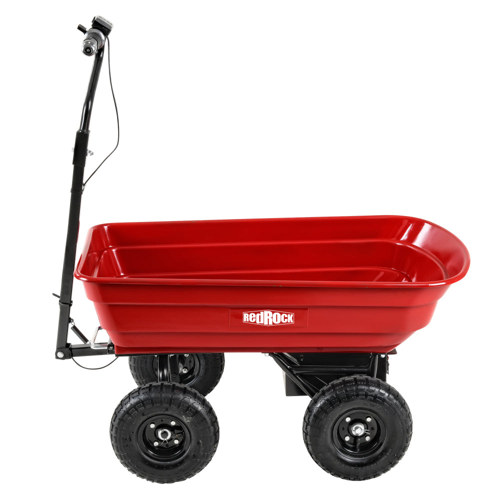 Four-wheeled electric cart 24V 180W lead-acid battery 264 lbs (120 kg) electric one-wheeled wheelbarrow 75L electric garden cart plastic pot capacity 2.6 cu.ft. wheelbarrow electric wheelbarrow