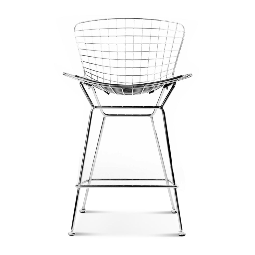 Set of Two Bertoia Bar Stools Black Frame