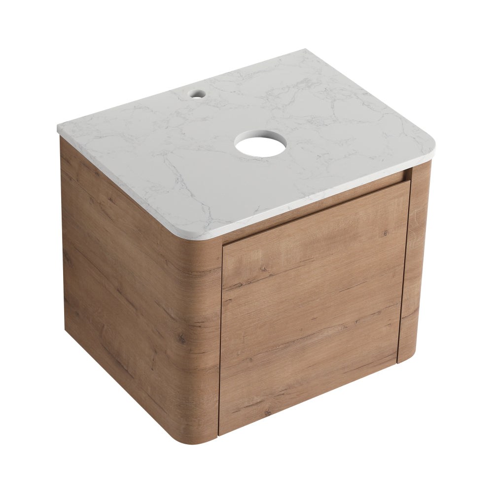 42'' Wall-Mounted Bathroom Vanity With Ceramic Art Sink, and 1-Storage Shelves, 2-Soft-Close Door, KD-Packing, Plywood