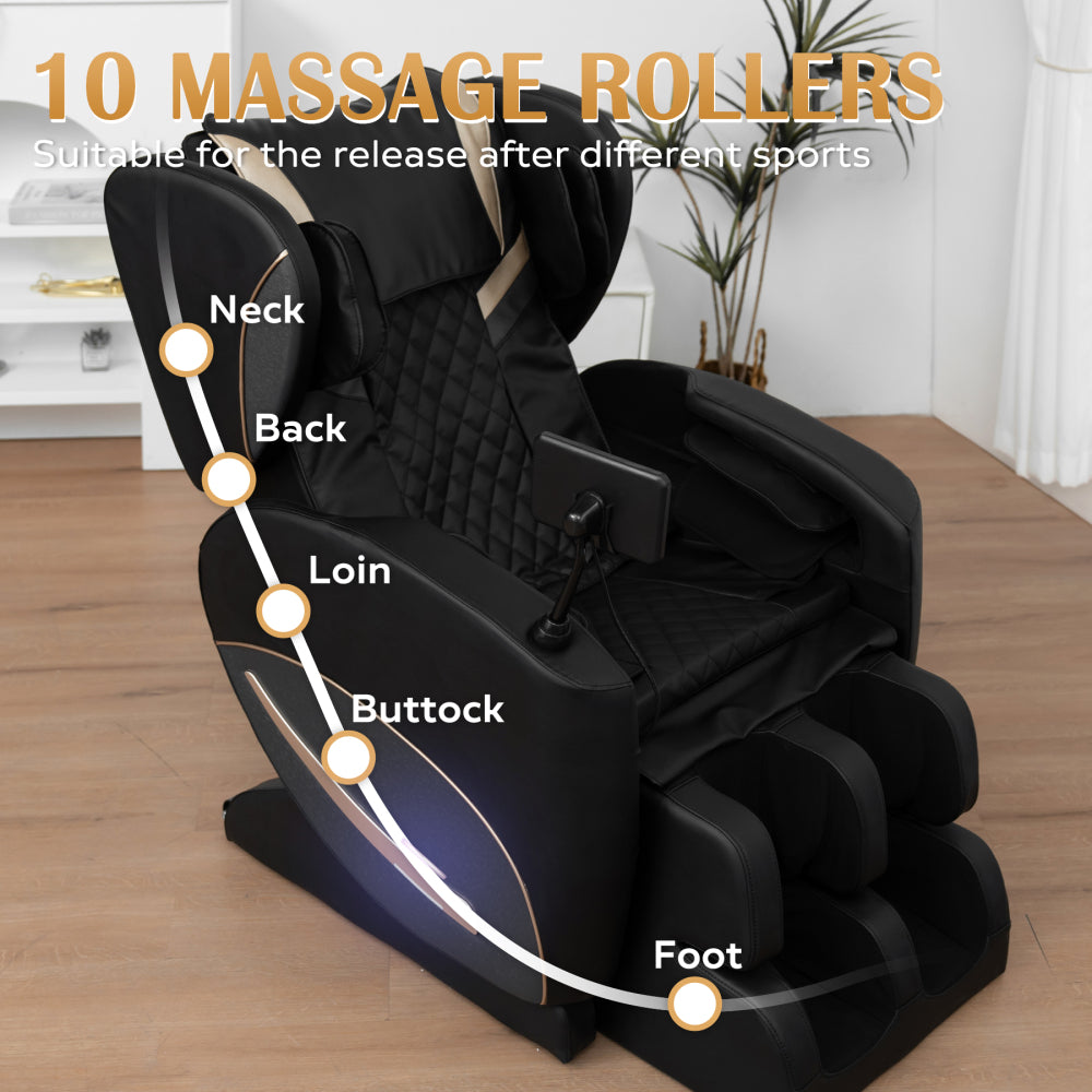 Zero gravity massage chair recliner with 10 massage heads and full-body air pressure