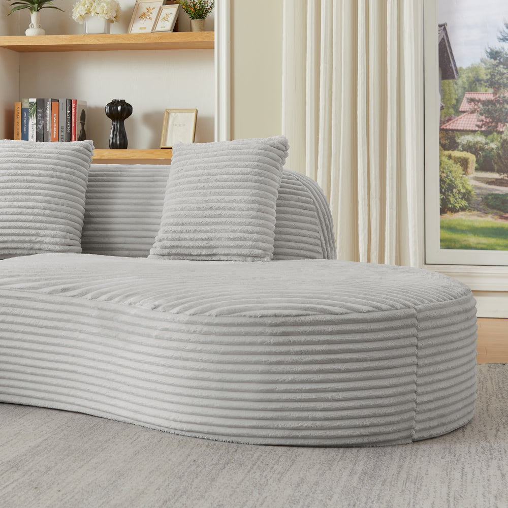 Contemporary Corduroy Compressed Upholstered Curved Sectional Sofa with Scatter Cushions-No assembly required,Upholstered Oversized Couches for Living Room,Apartment