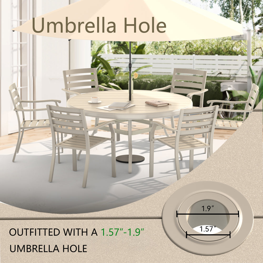 5 Pieces Outdoor Patio Dining Set, 4 Stackable Metal Dining Chairs and 40.6" Round Metal Dining Table, Outdoor Table and Chairs for Lawn Garden Backyard Deck