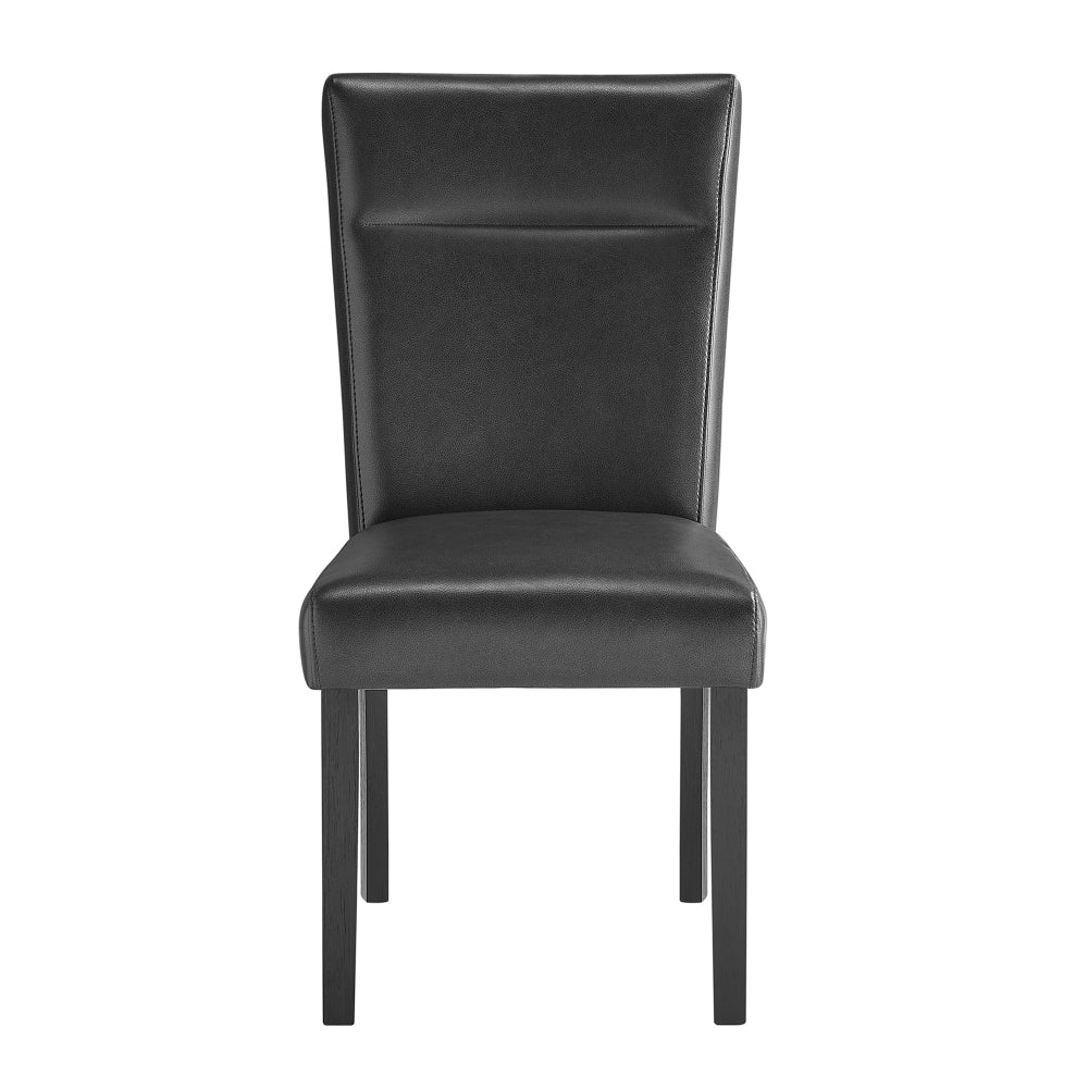 Black Dining Table and (4) Charcoal Dining Chairs