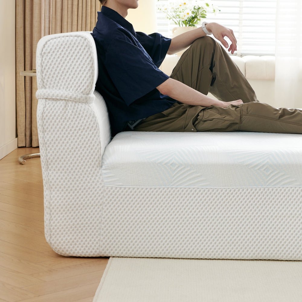 All in One Queen Mattress & Bed Frame 15 Inch Queen Size Mattresses in a Box with Cool Fabric Pressure Relief, Motion Isolation No Assembly Required for Living Room Apartment Bedroom Dormitory