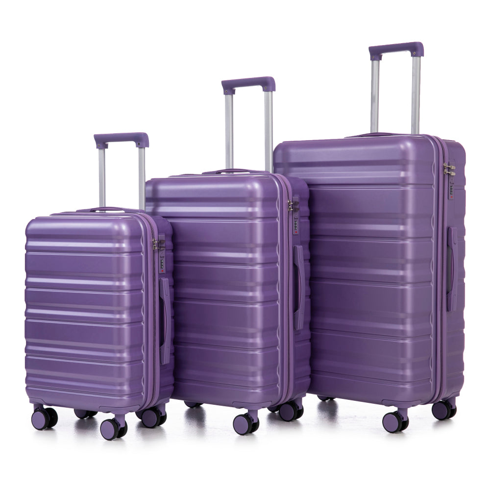 HIFINE TOURIST 20"/24"/28" 3 pcs/set in ABS Spinner Wheel Luggage, Carry on Suitcase, Matching Color, Combination Lock (Dark Gray)
