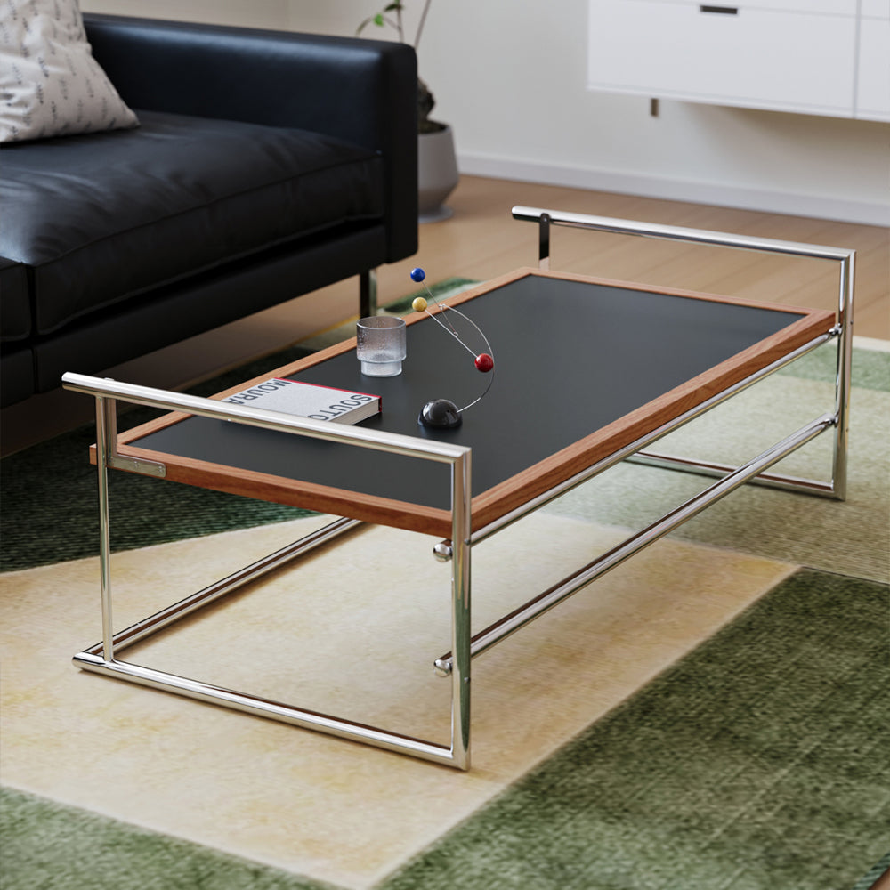 Rio coffee table Bauhaus living room small apartment tea table designer retro solid wood stainless steel tea table coffee table