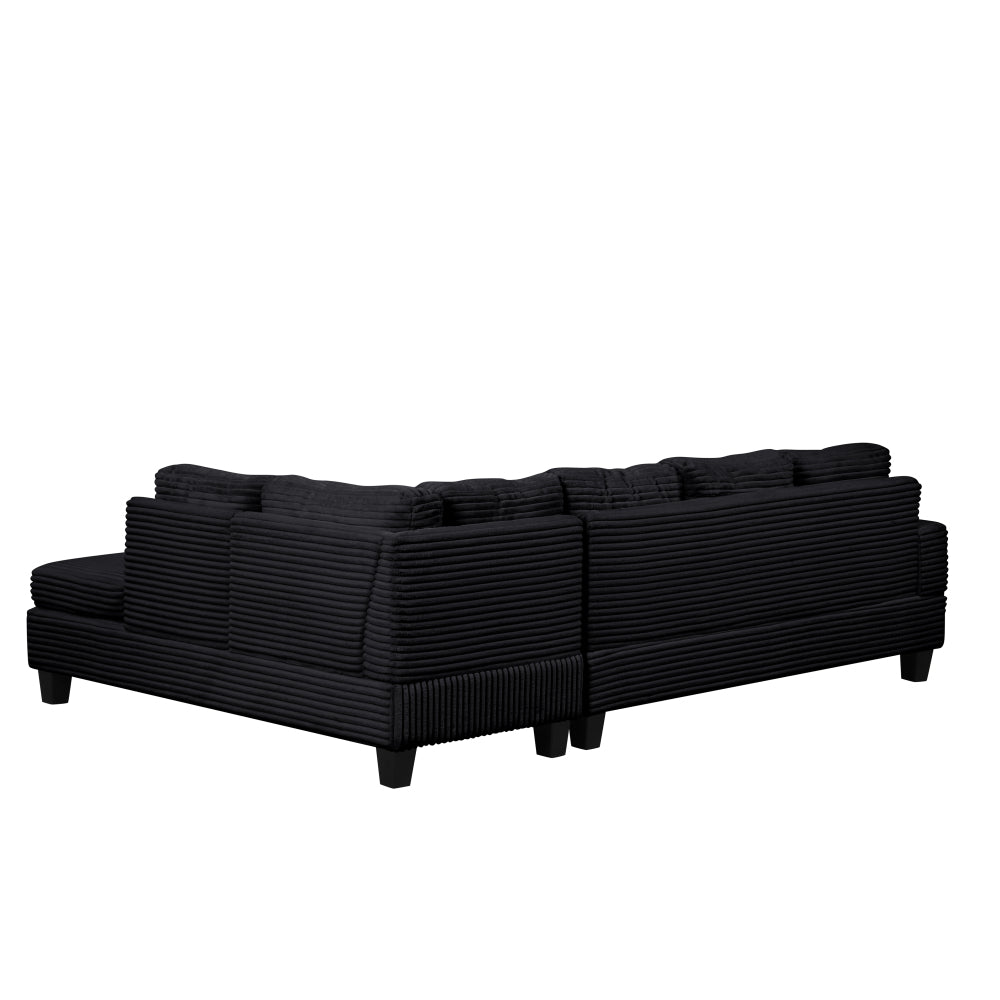 Cozy Modern Style Recliner Sectional Sofa Made With Wood in Black