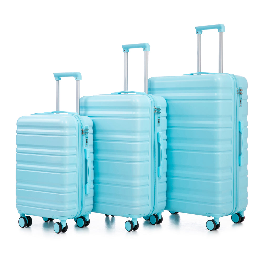 HIFINE TOURIST 20"/24"/28" 3 pcs/set in ABS Spinner Wheel Luggage, Carry on Suitcase, Matching Color, Combination Lock (Dark Gray)