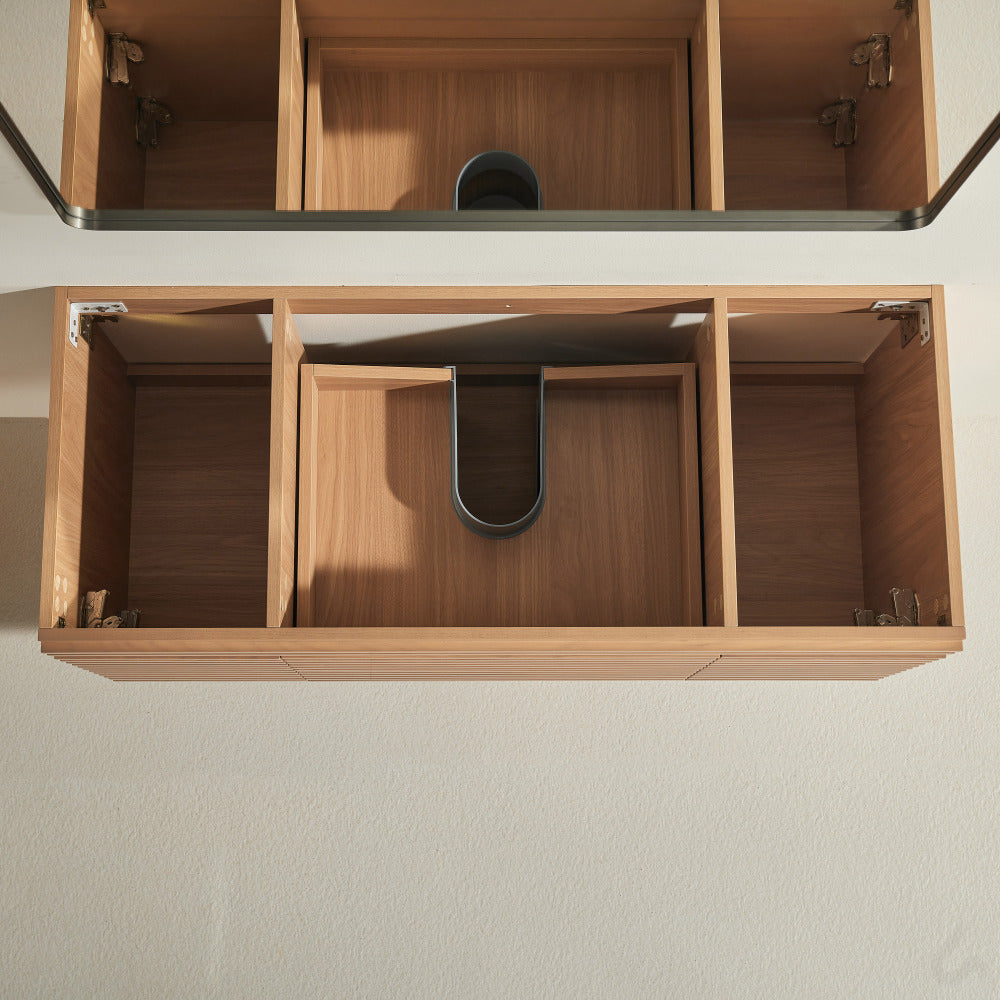 48" Wall Mounted & Floating Single Vanity with Ceramic Sink