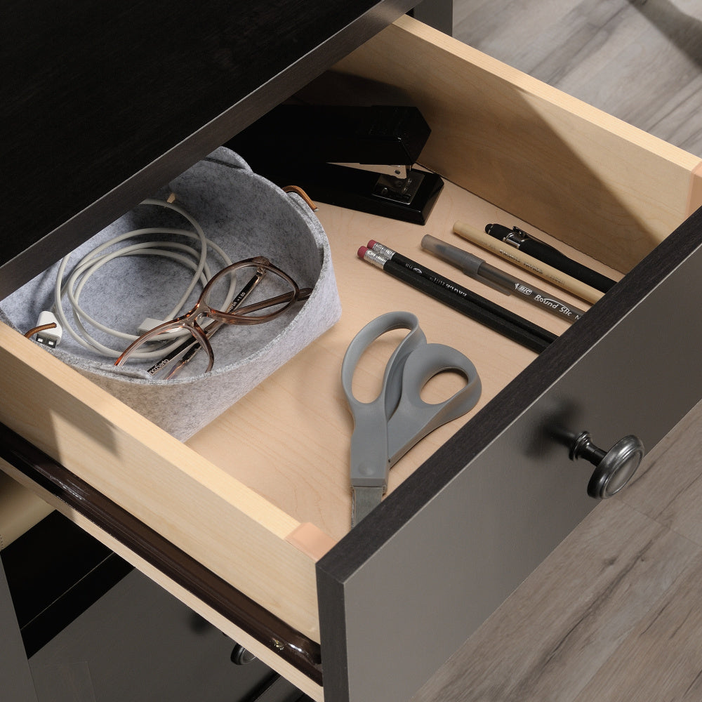 Sauder County Line L-Desk, Estate Black Finish