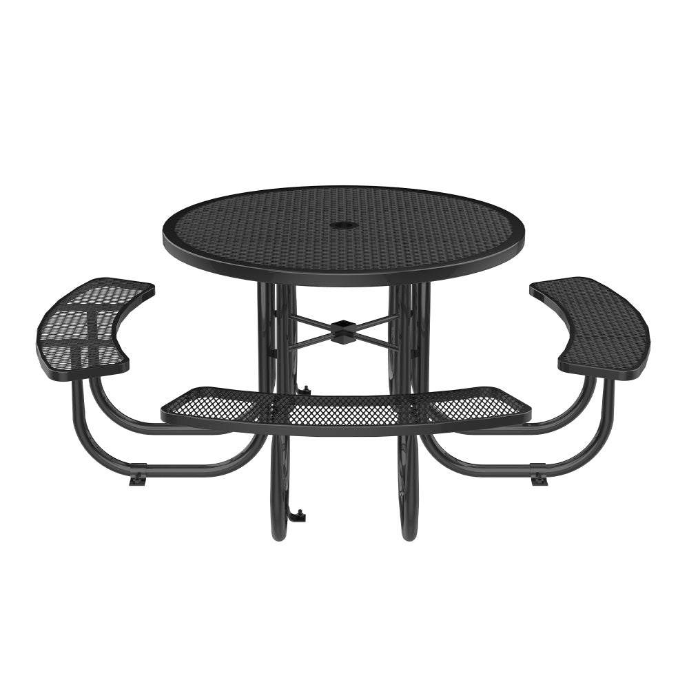 46-Inch Blue Square Picnic Table with Umbrella Hole