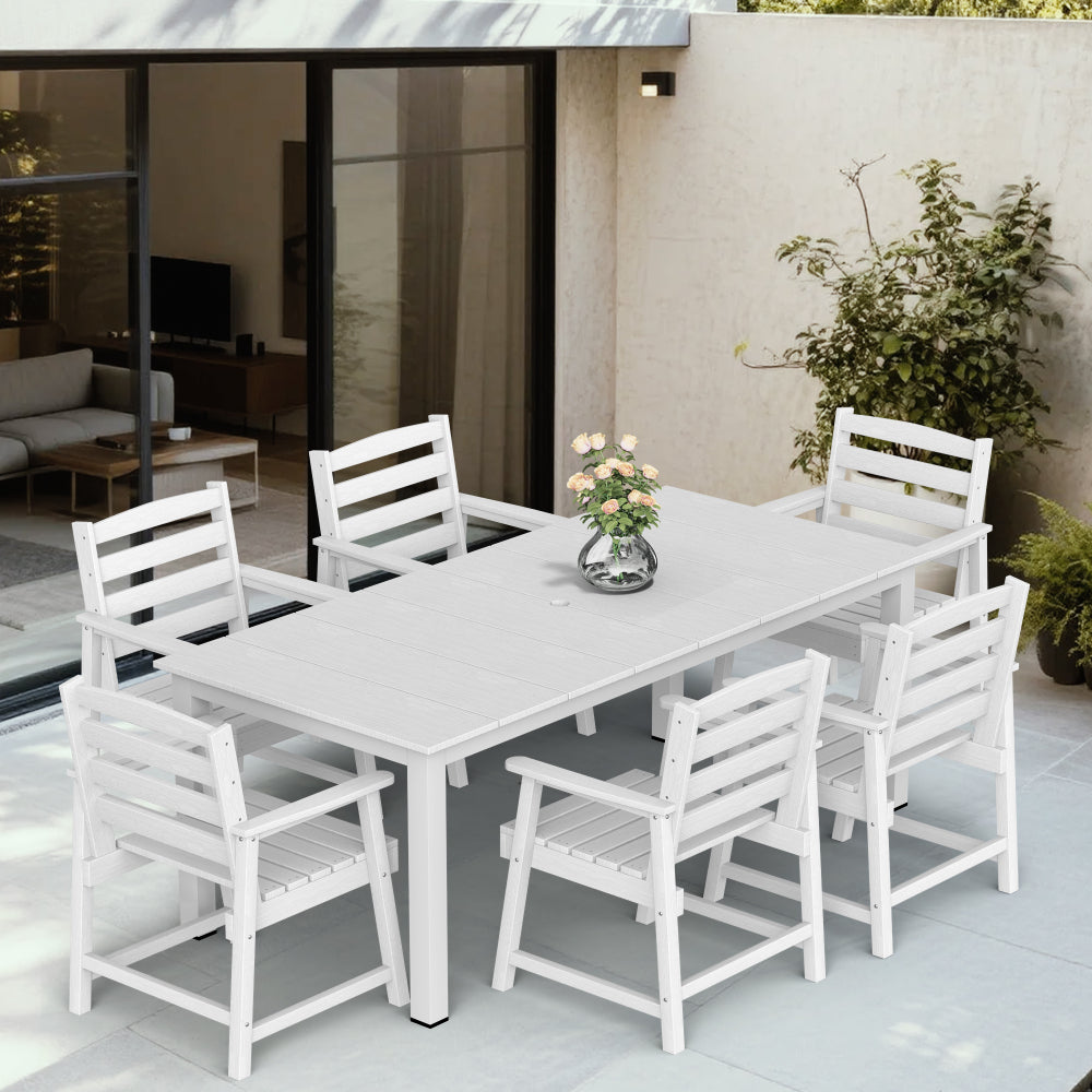 7-piece standard outdoor dining table and chairs, suitable for multiple scenes