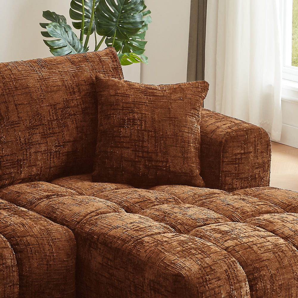 Chenille L-Shape Luxury Sectional Oversized Sofa,Mnimalist Design,Comfy Sleeper Couch for Living Room,Apartment&Reception Spaces,No Assembly Required
