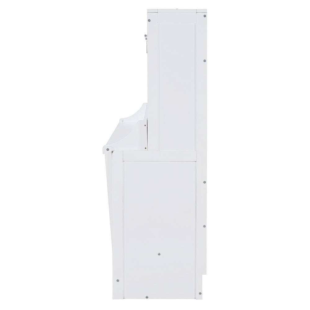 Queen Size Murphy Bed with Hydraulic Lift & Desk Design, White(OLD SKU: N820S00033K)