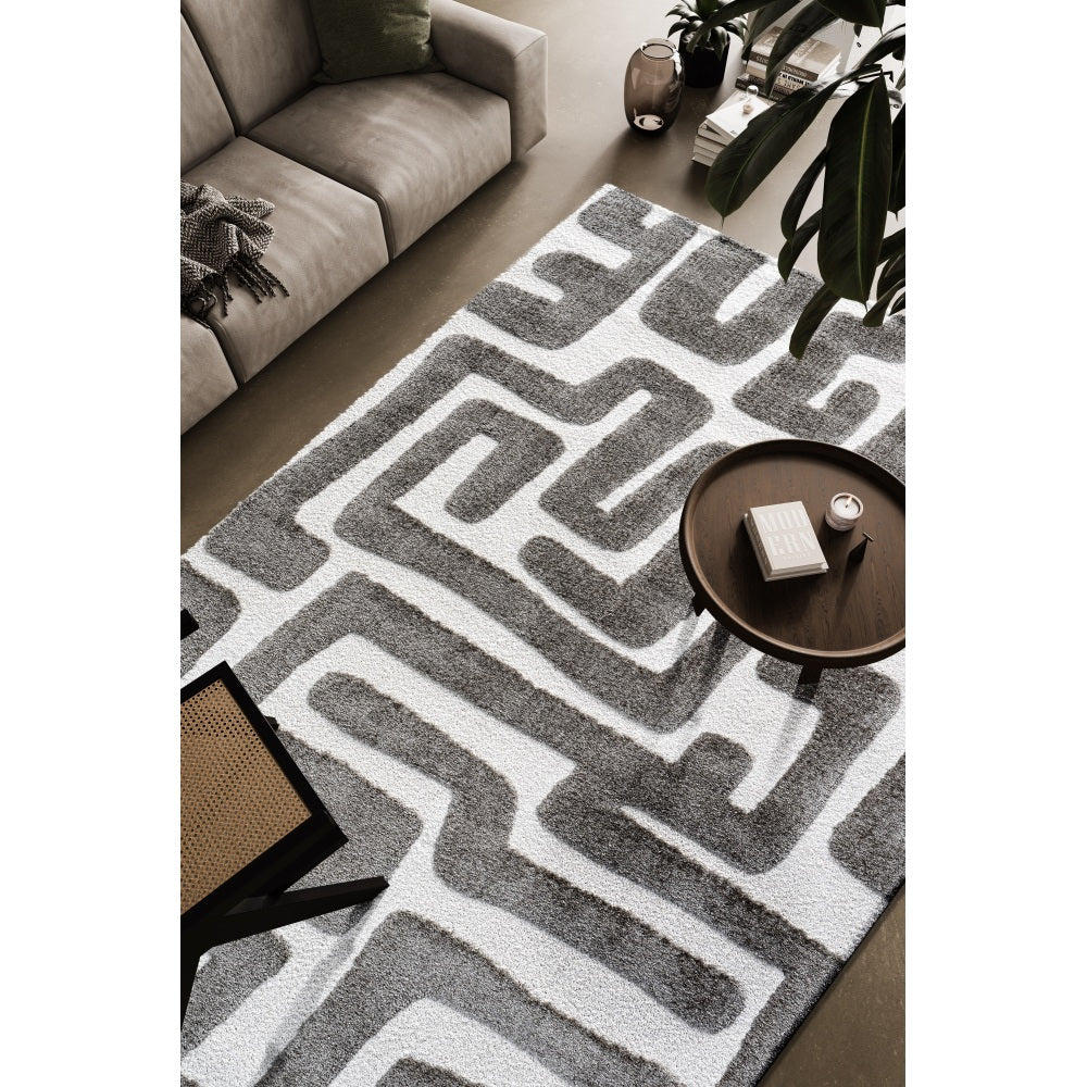 Lillian Gray and Ivory Recycled Polyester Area Rug