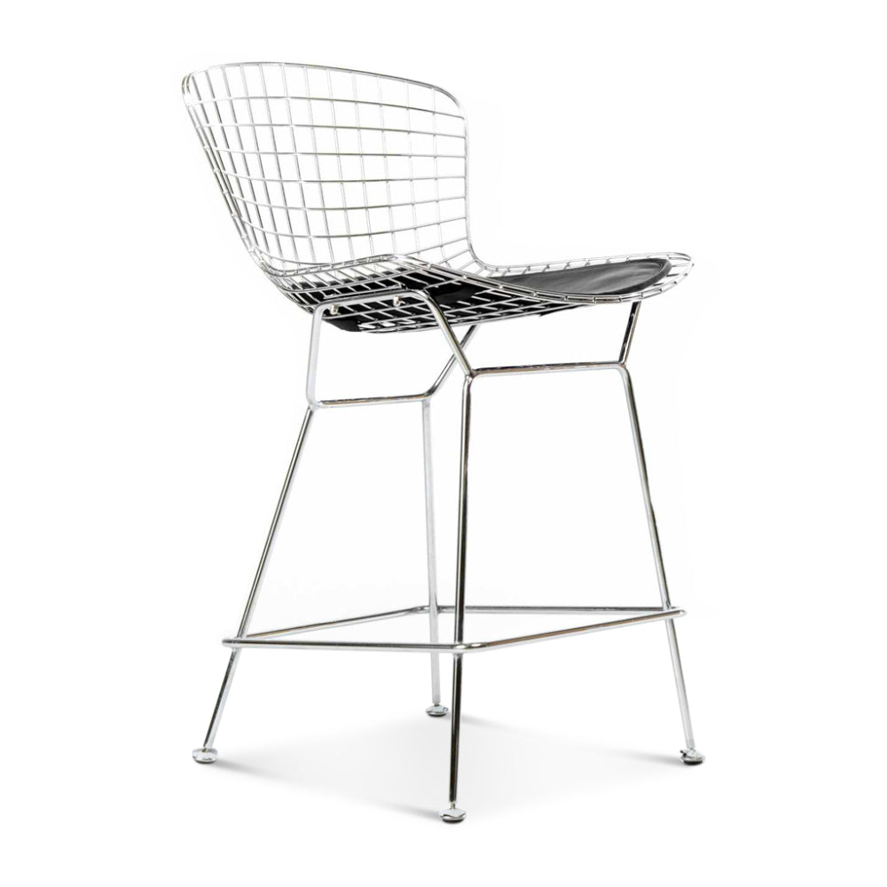 Set of Two Bertoia Bar Stools Black Frame