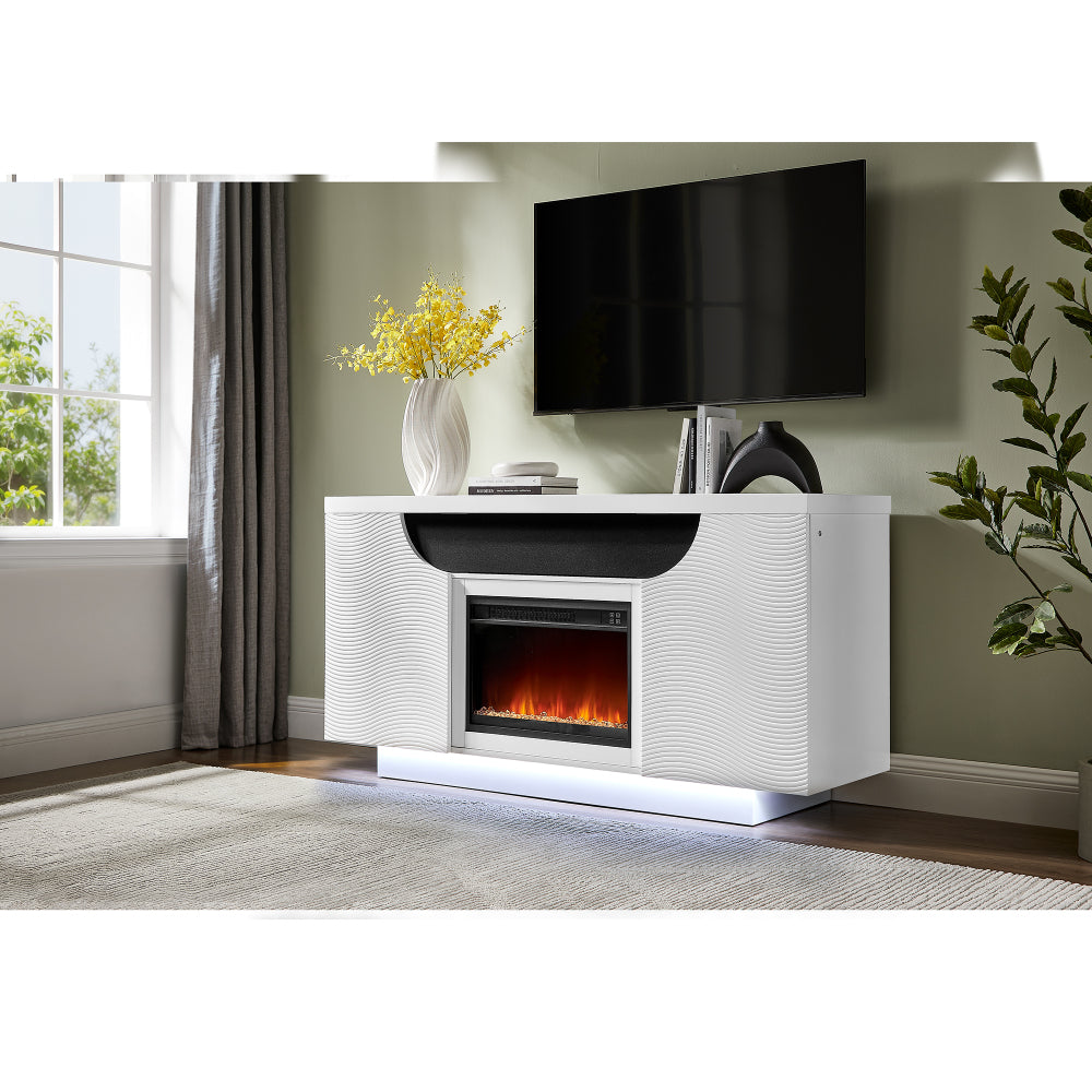 Almera White 72 Inch Fireplace