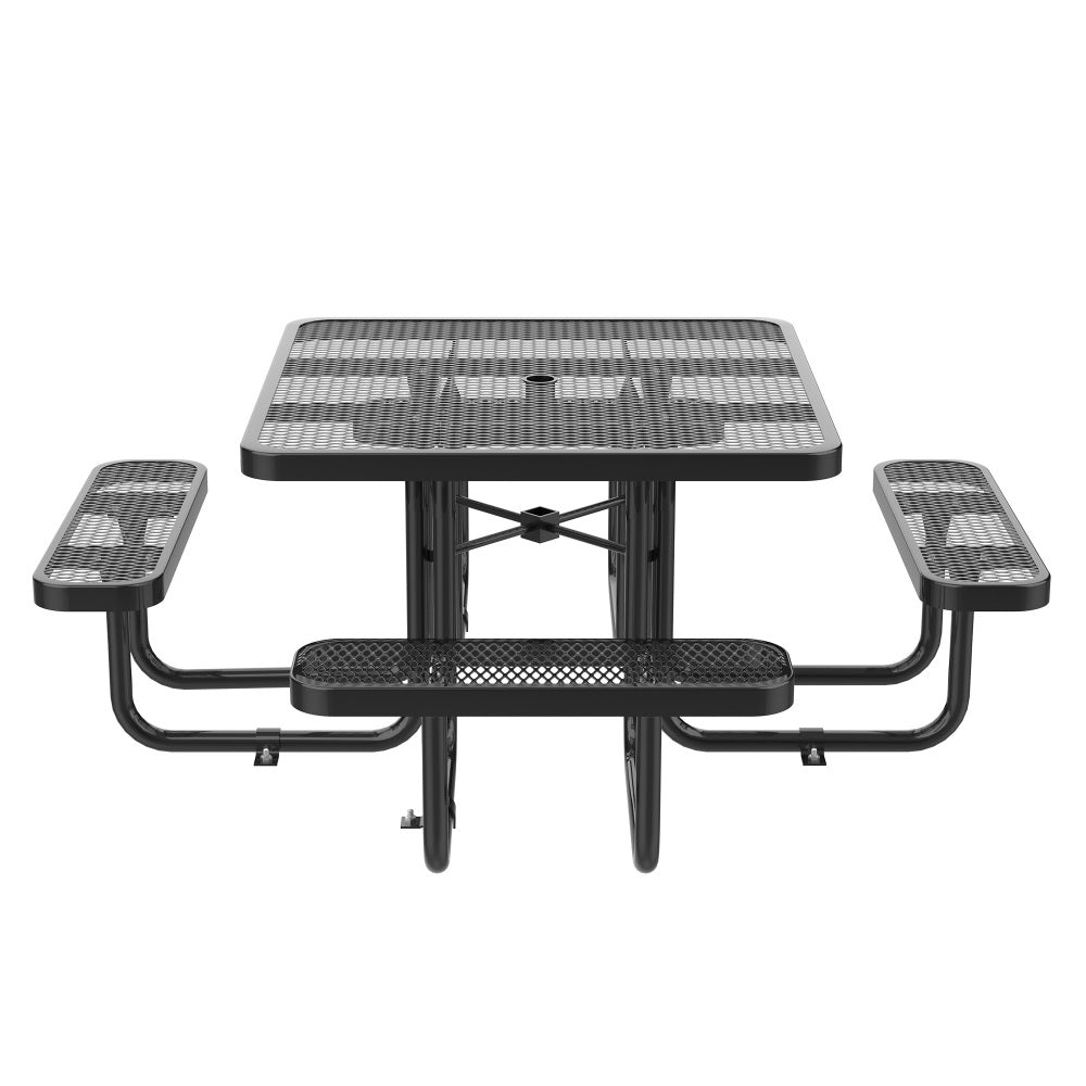 46-Inch Blue Square Picnic Table with Umbrella Hole