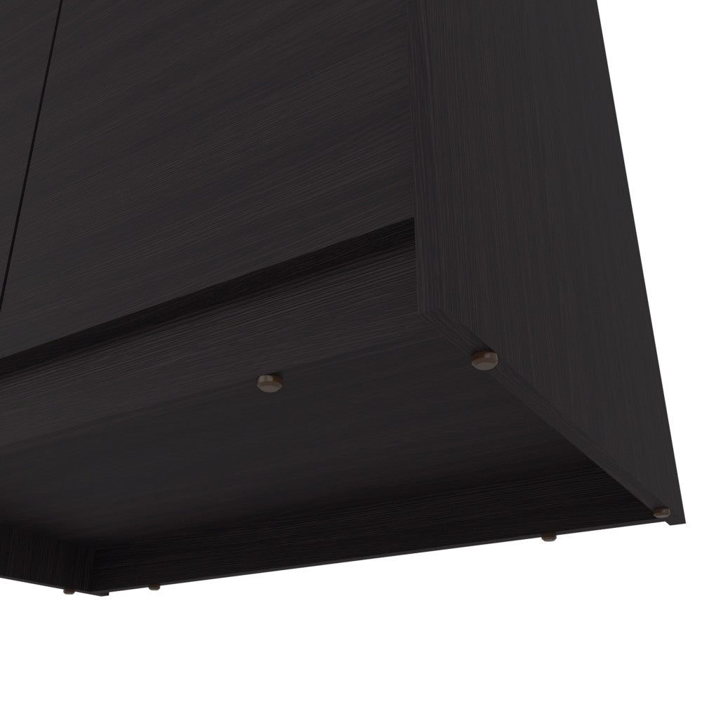 Armoire, 2 Doors, 2 Shelves, Black Wengue