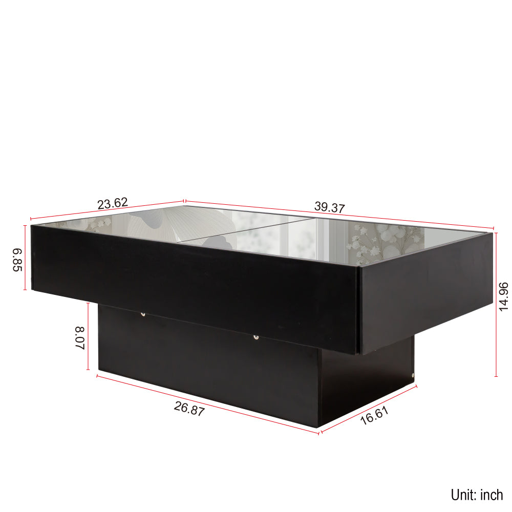 Coffee Table with Sliding Tabletop, Center Table with Hidden Storage Compartment, Extendable Table  for Living Room