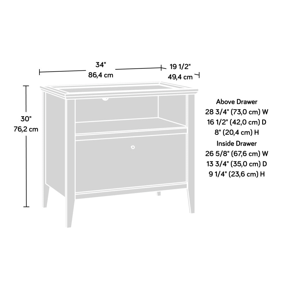 Sauder Larkin Ledge 1-Drawer Lateral File Cabinet, Glacier Oak Finish