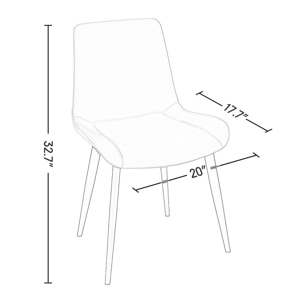 Dining Chairs 4PCS, Modern Kitchen & Dining Room Chairs, Upholstered Faux Leather Cushion Seat and Sturdy Metal Legs