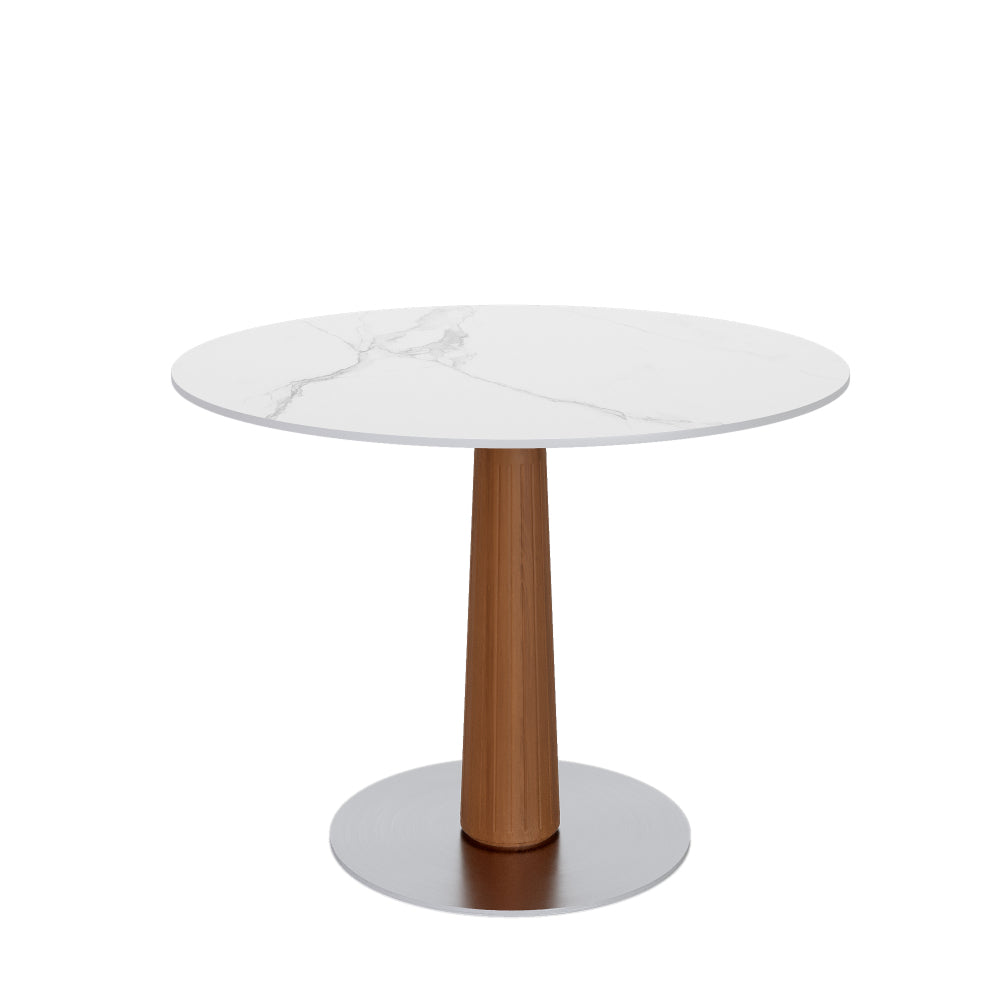 Farmhouse Round Dining Modern Bistro Table 43" - White Grey, Breakfast Nook Small Table For 2-4