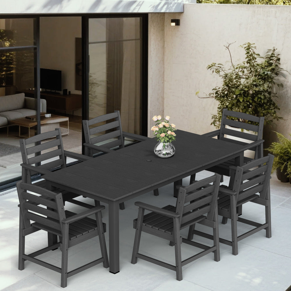 7-piece standard outdoor dining table and chairs, suitable for multiple scenes