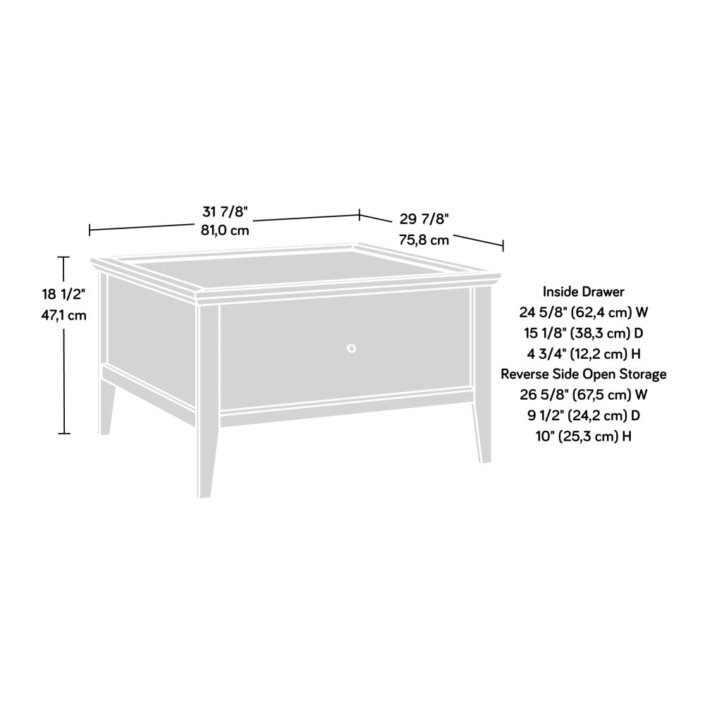 Sauder Larkin Ledge Coffee Table with Drawer, Glacier Oak Finish