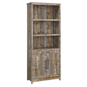 Sauder Granite Trace Book Shelf, Bookshelf with Storage, Library Bookcase with Doors and Adjustable Shelves, in Rustic Cedar Finish