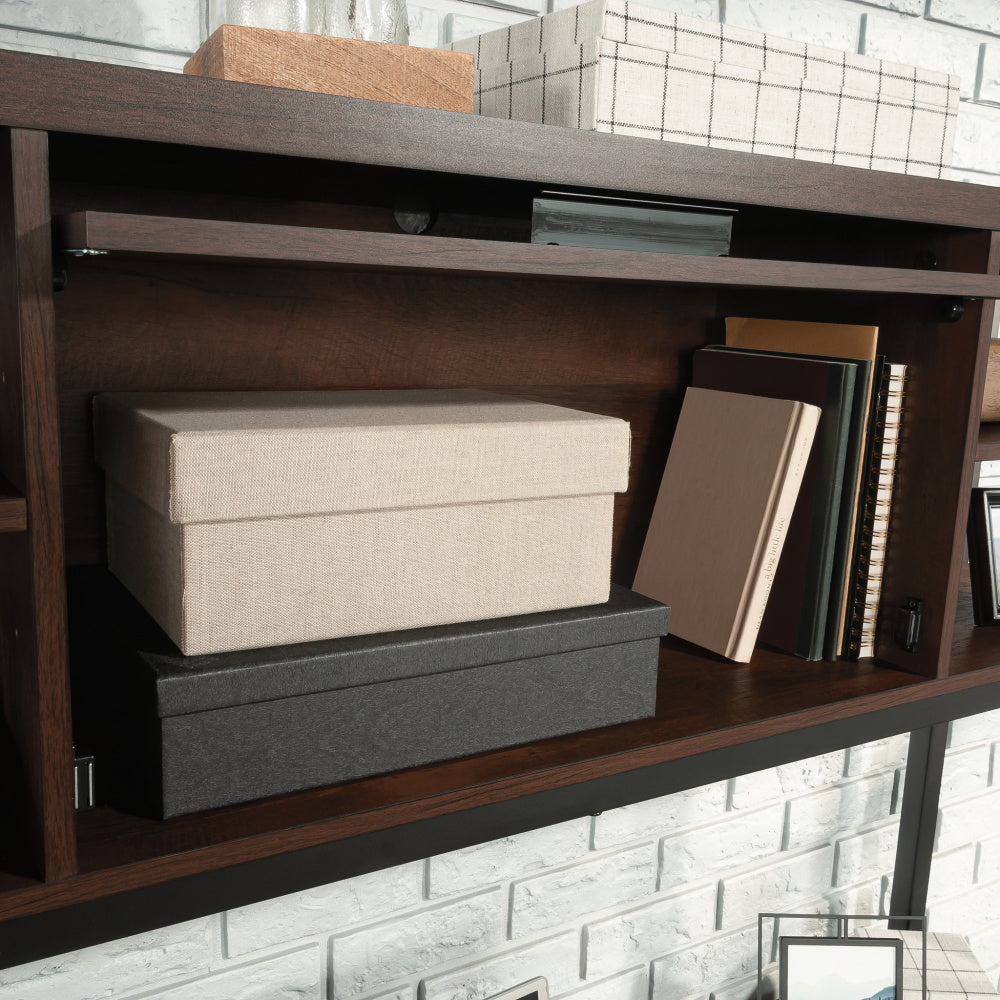 Sauder Briarbrook Engineered Wood and Metal Large Hutch in Barrel Oak