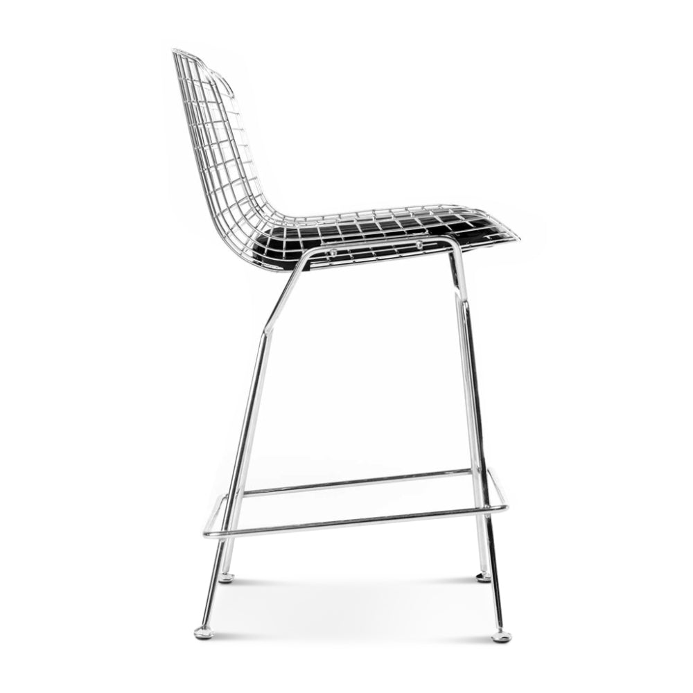 Set of Two Bertoia Bar Stools Black Frame
