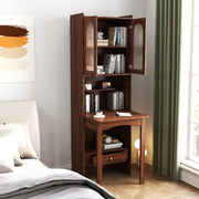 Fold-Out Convertible Writing Table,  Desk Cabinet with shelf and drawer Multi-Function Home Office Workstation