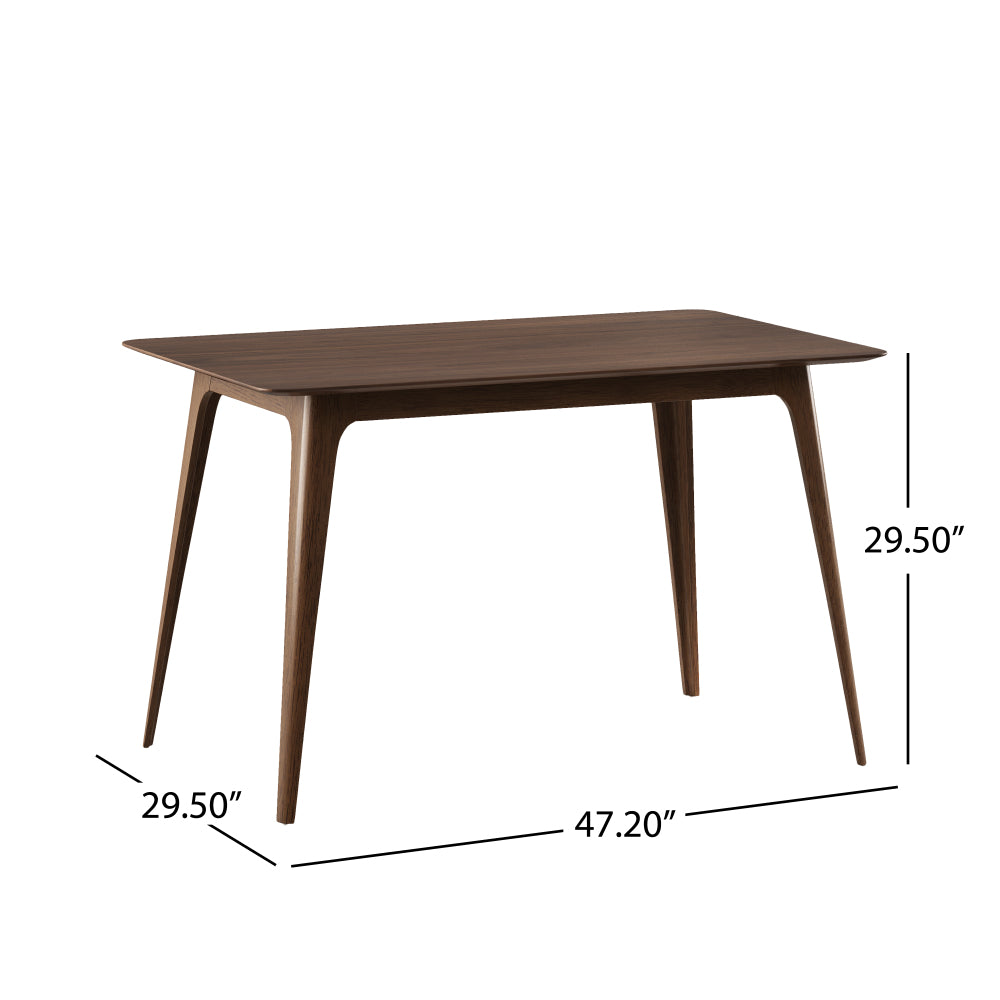 5-Piece Dining Table Set, 1 Table 4 Chairs, Rubberwood Frame, Ergonomic Backrest, Soft Cushioned Chairs, Walnut + Light Gray