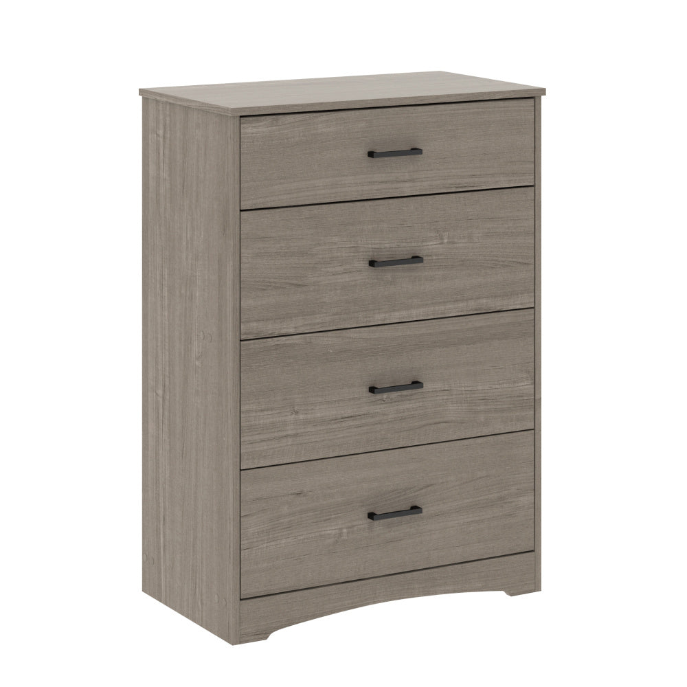 Sauder Beginnings 4-Drawer Chest of Drawers Silver Sycamore