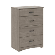 Sauder Beginnings 4-Drawer Chest of Drawers Silver Sycamore