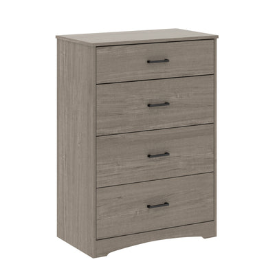 Sauder Beginnings 4-Drawer Chest of Drawers Silver Sycamore
