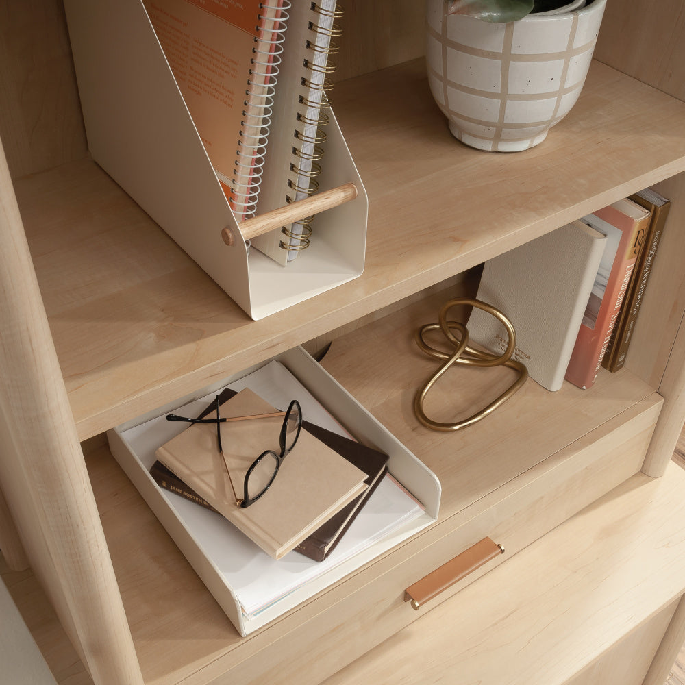 Sauder Whitaker Point Transitional Engineered Wood Library Hutch in Maple
