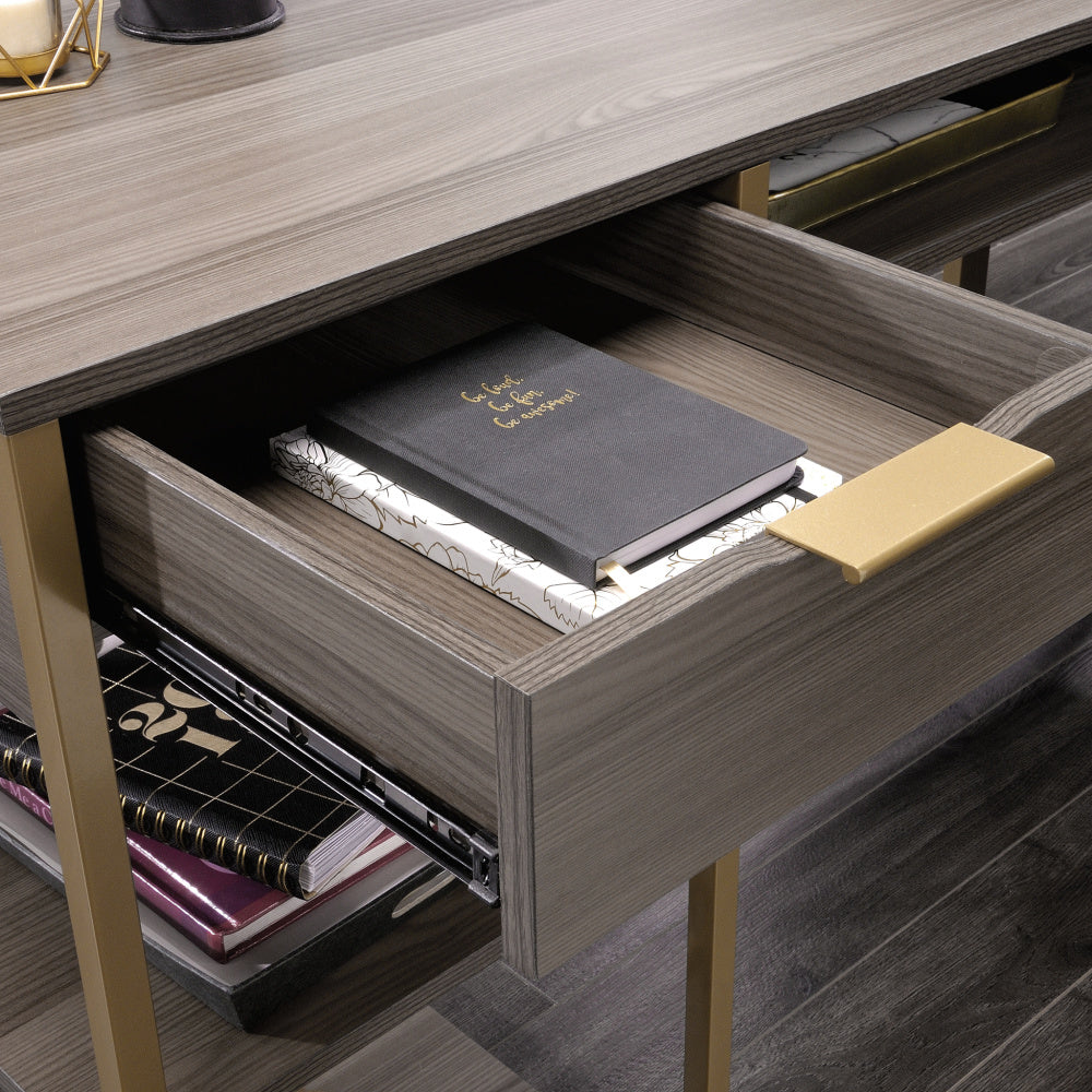 Sauder International Lux L-Shaped Desk, Diamond Ash Finish